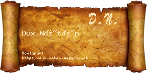 Dux Nátán névjegykártya